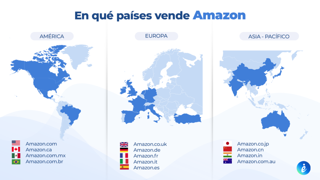 Mapa de países cómo vender en Amazon